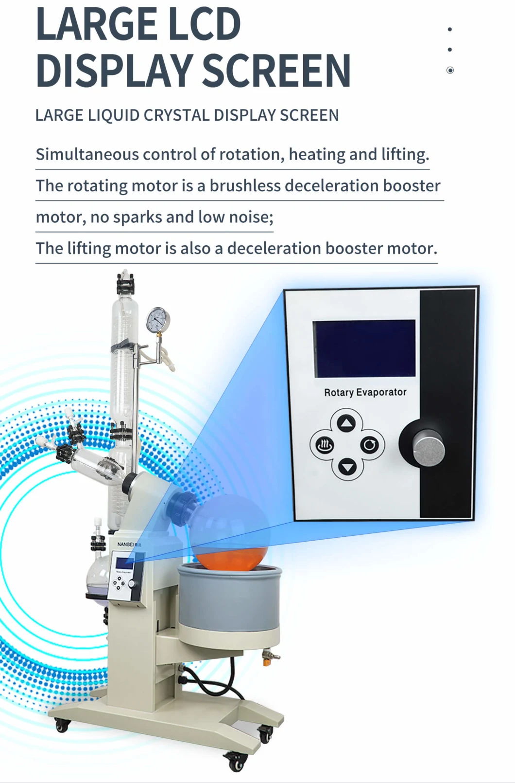 Display Fully Auto Digital 10L-100L Vacuum Explosion Proof Rotavp Rotary Evaporator